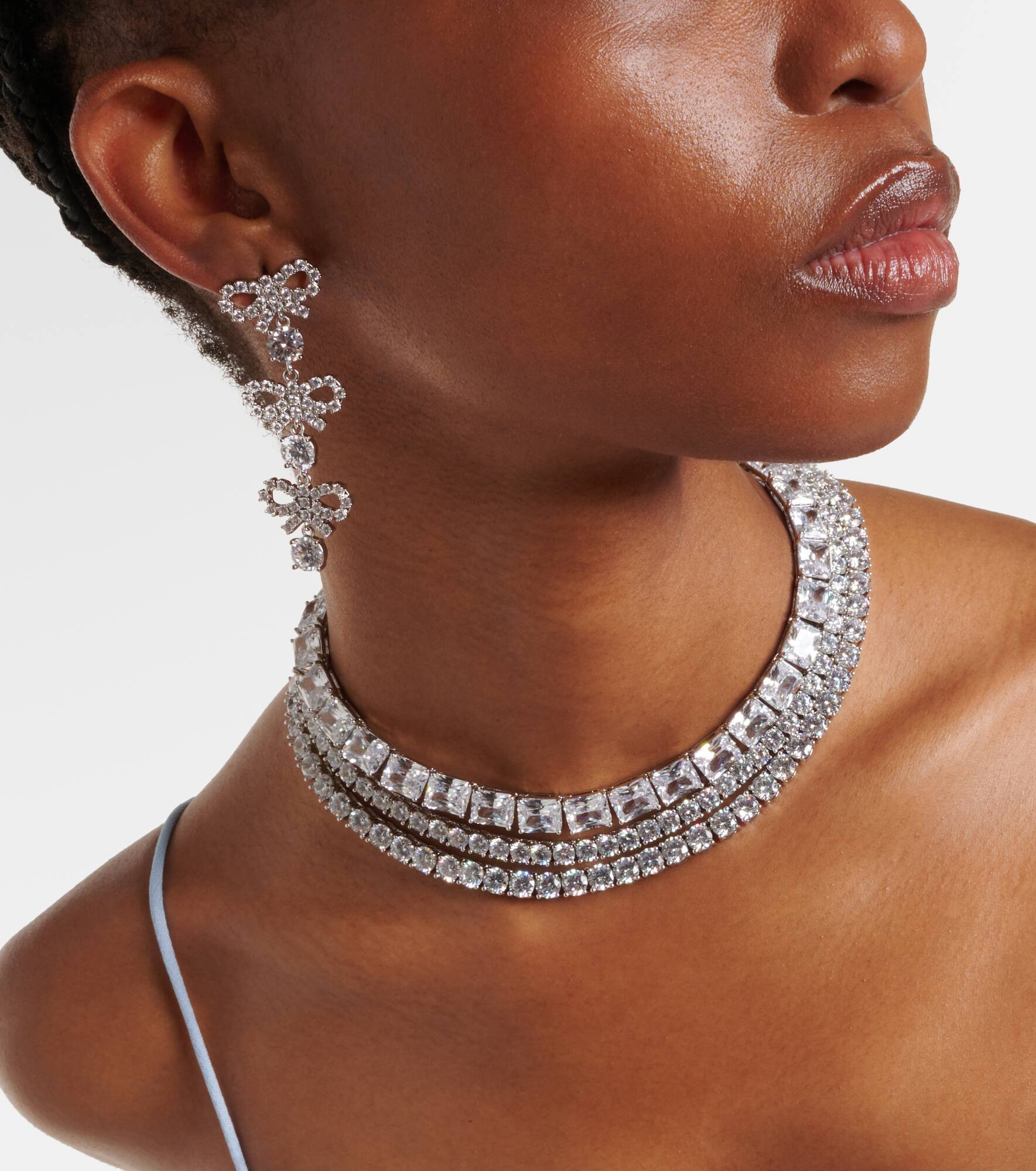 Crystal-embellished drop earrings - 3