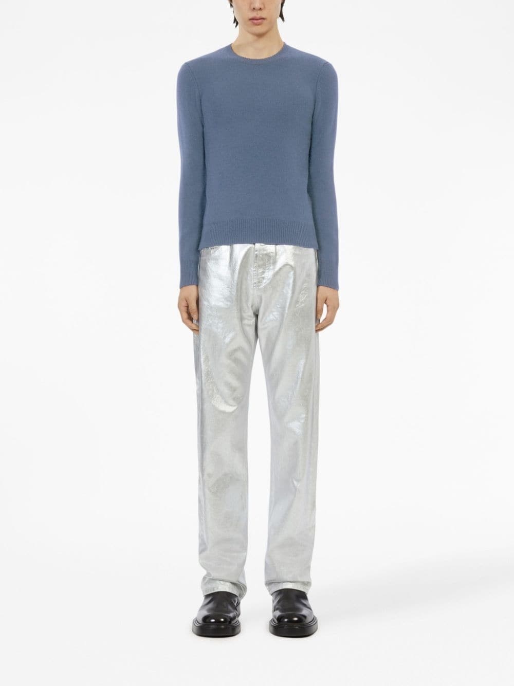 logo-plaque crew-neck jumper - 2