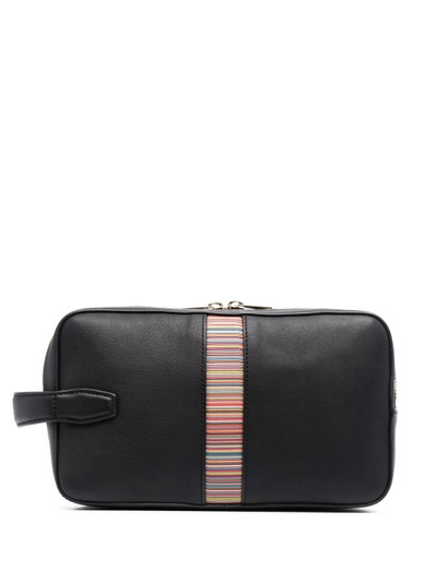 Paul Smith signature-stripe leather wash bag outlook