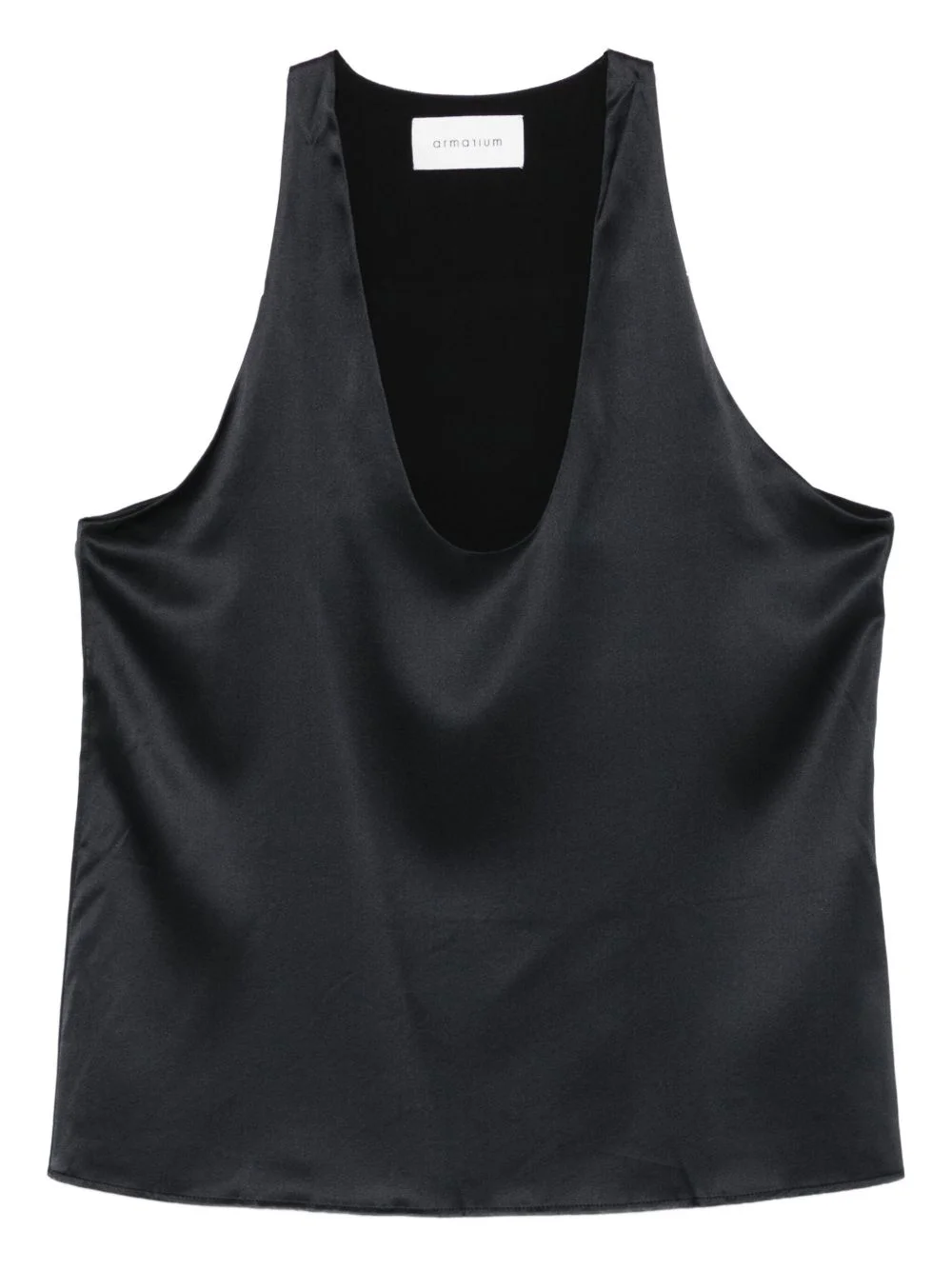 halterneck satin tank top - 1