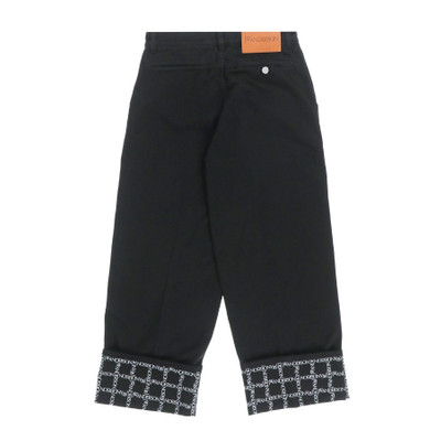 JW Anderson LOGO GRID CUFF WIDE LEG JEANS / BLK outlook