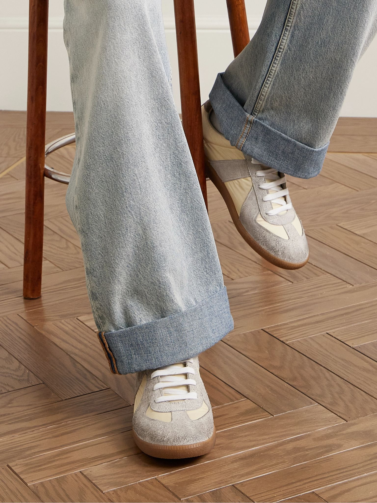 Replica Shell and Suede Sneakers Neutral - 2