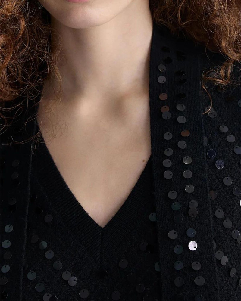 Tristan Sequin Pointelle Knit Sweater 4