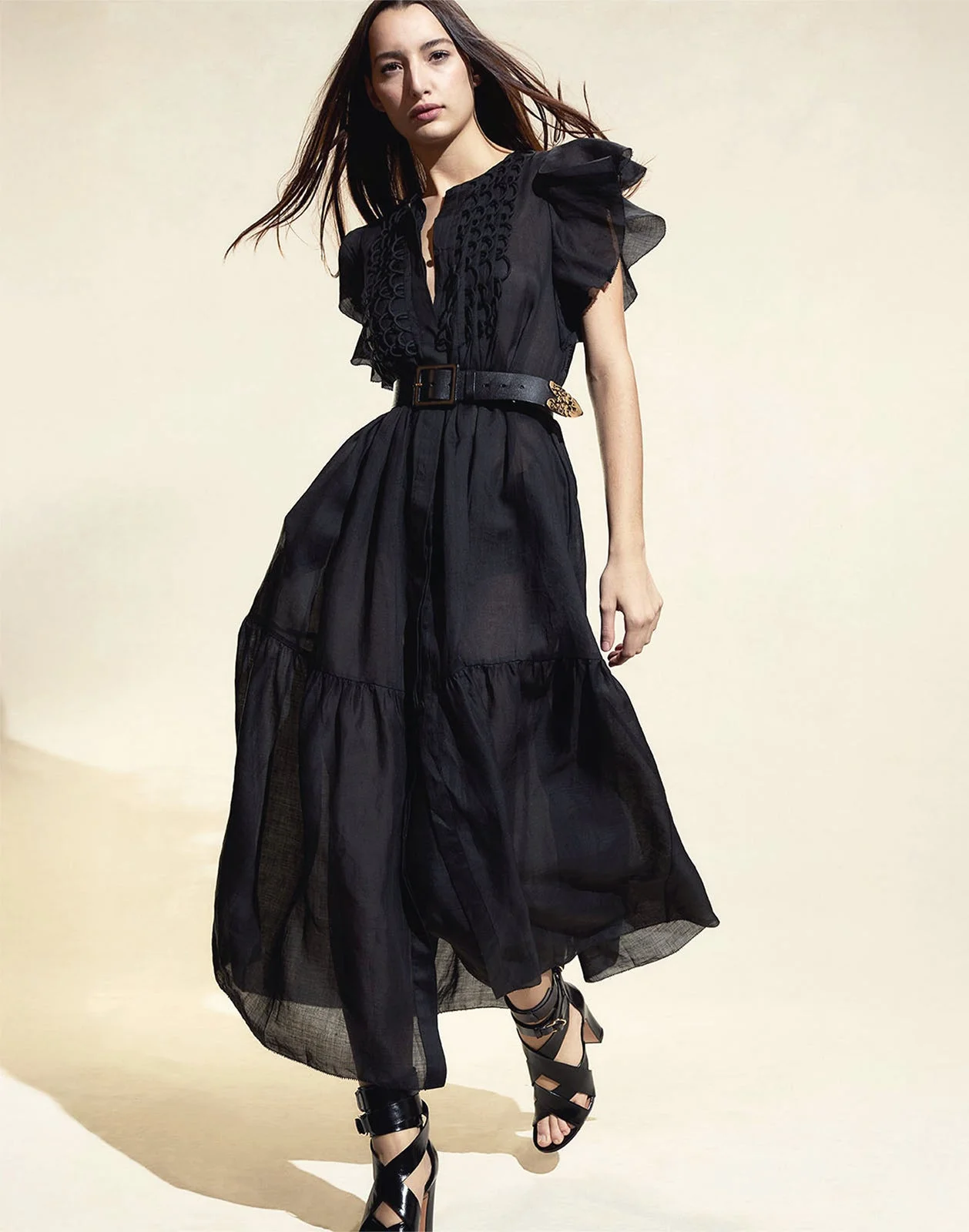 RAMIE MIDI PINTUCK KAFTAN - 1