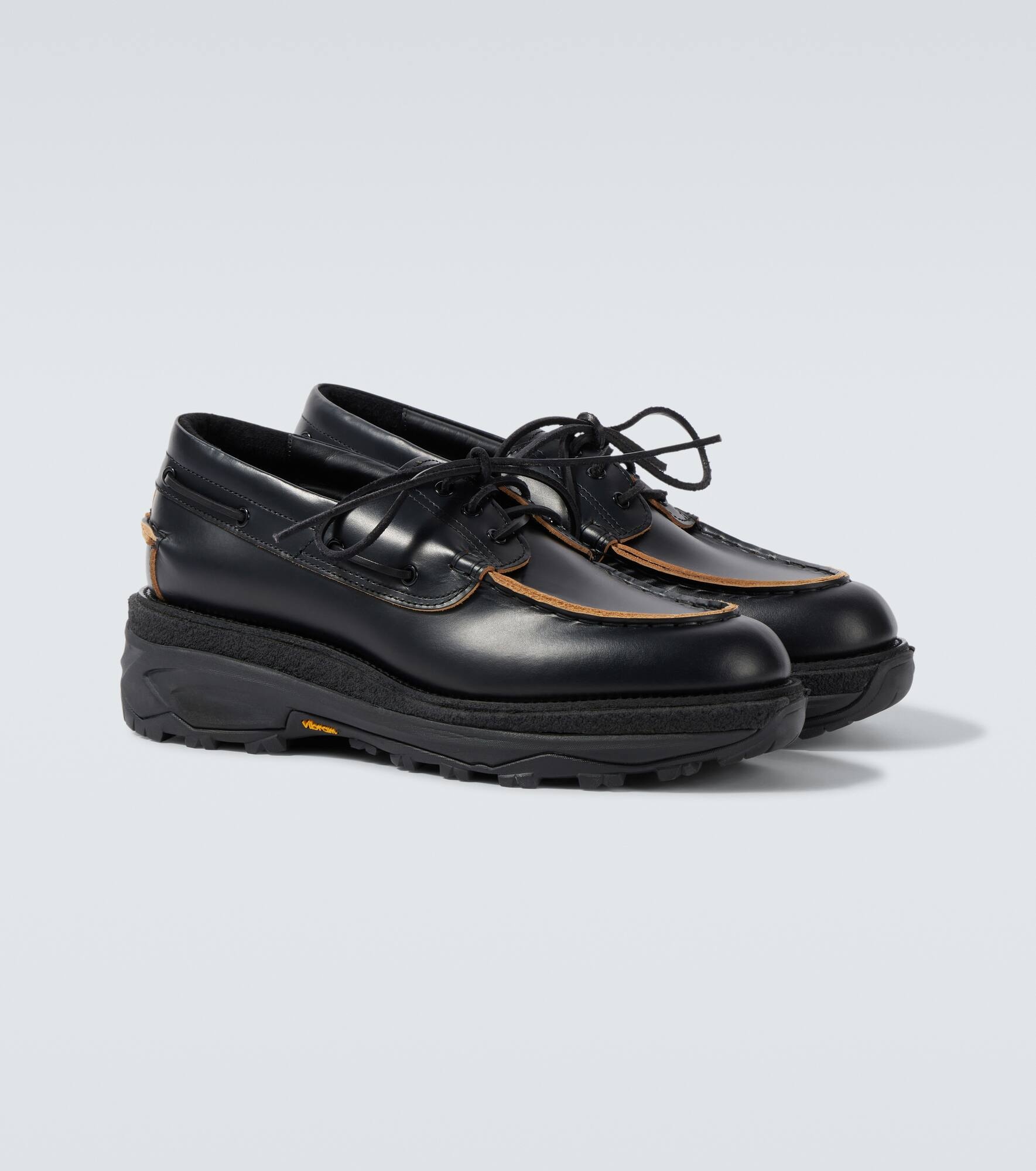 Leather platform boat shoes - 5