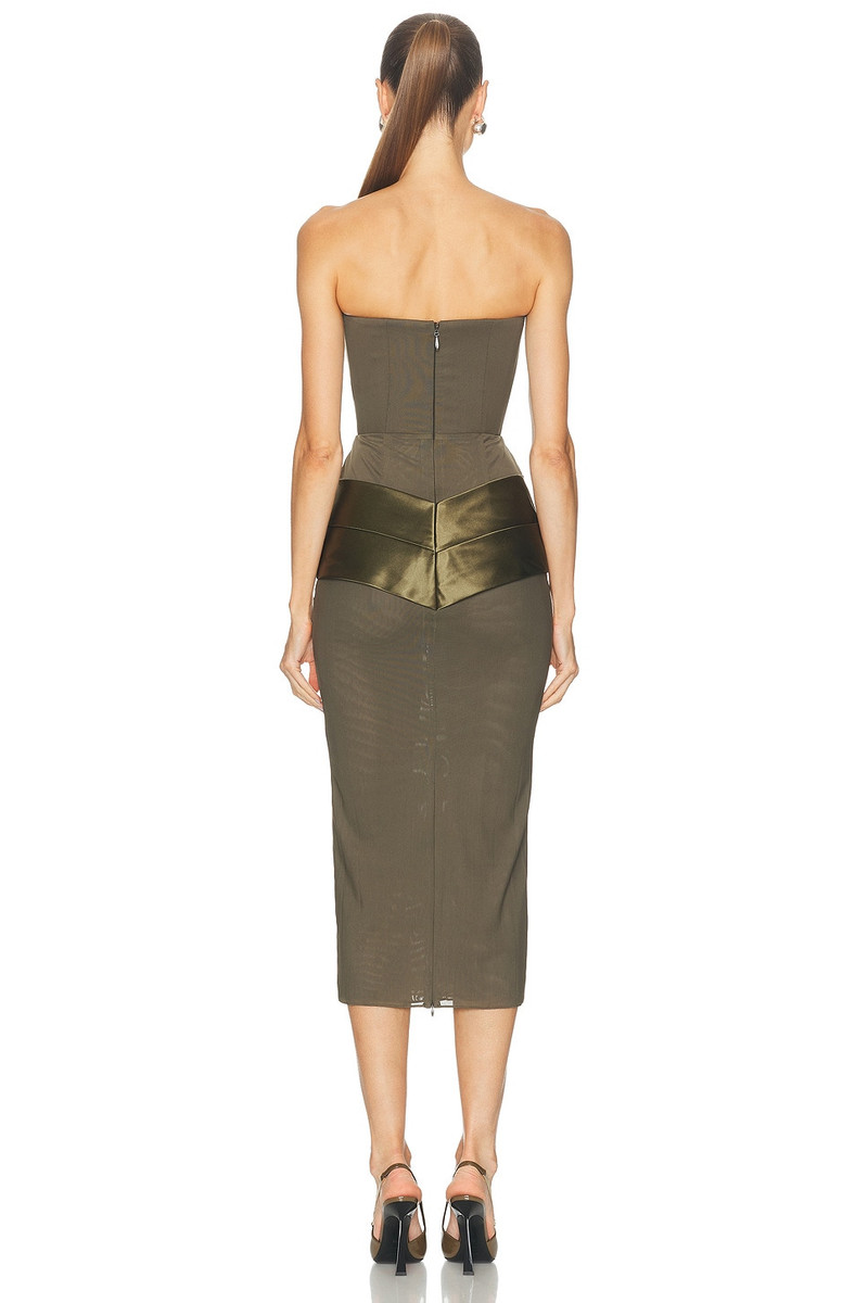 ALEX PERRY Strapless Satin Drape Dress outlook
