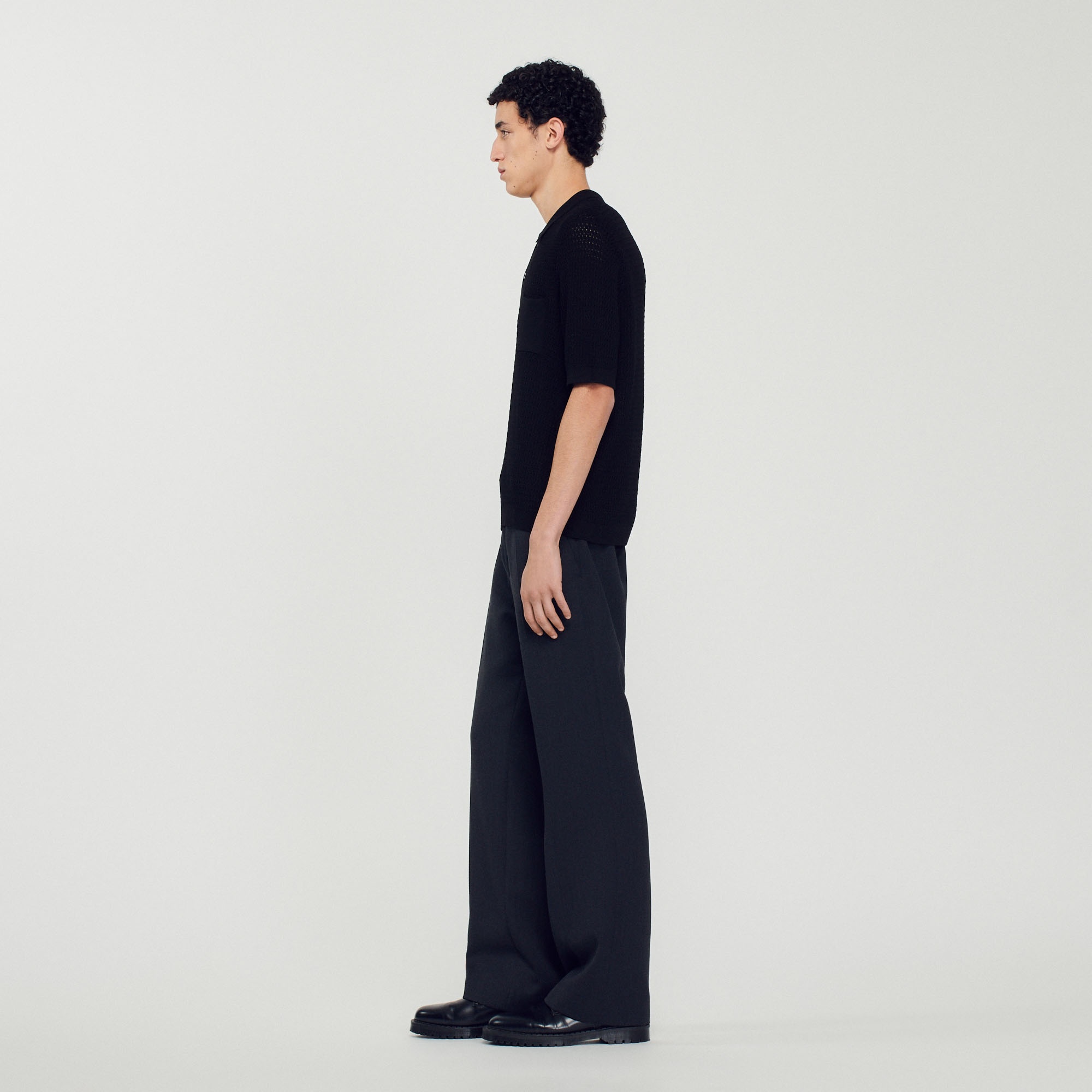 Short-sleeved polo sweater - 7