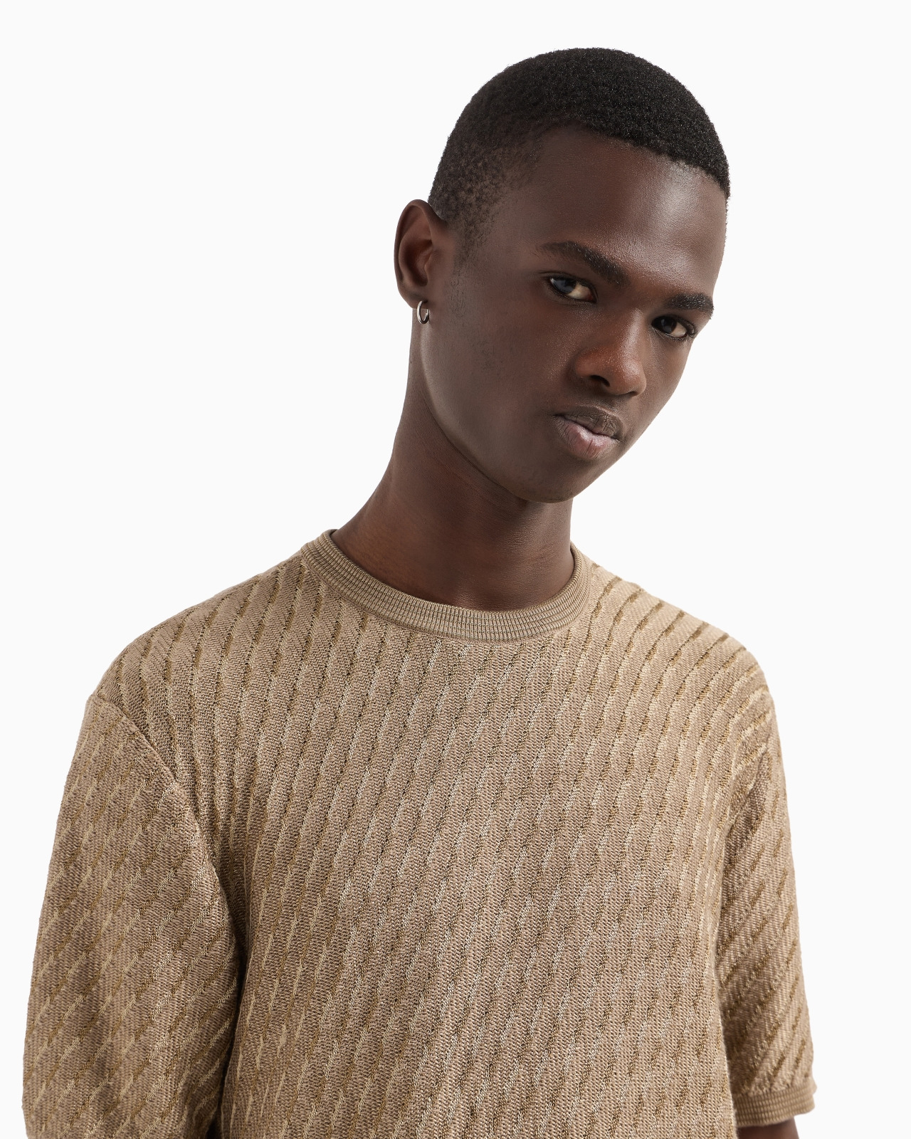 ICON VISCOSE-BLEND JUMPER WITH TWO-TONE OP-ART JACQUARD - 5