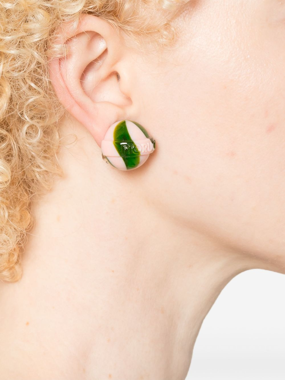 swirl-pattern clip-on earring - 2