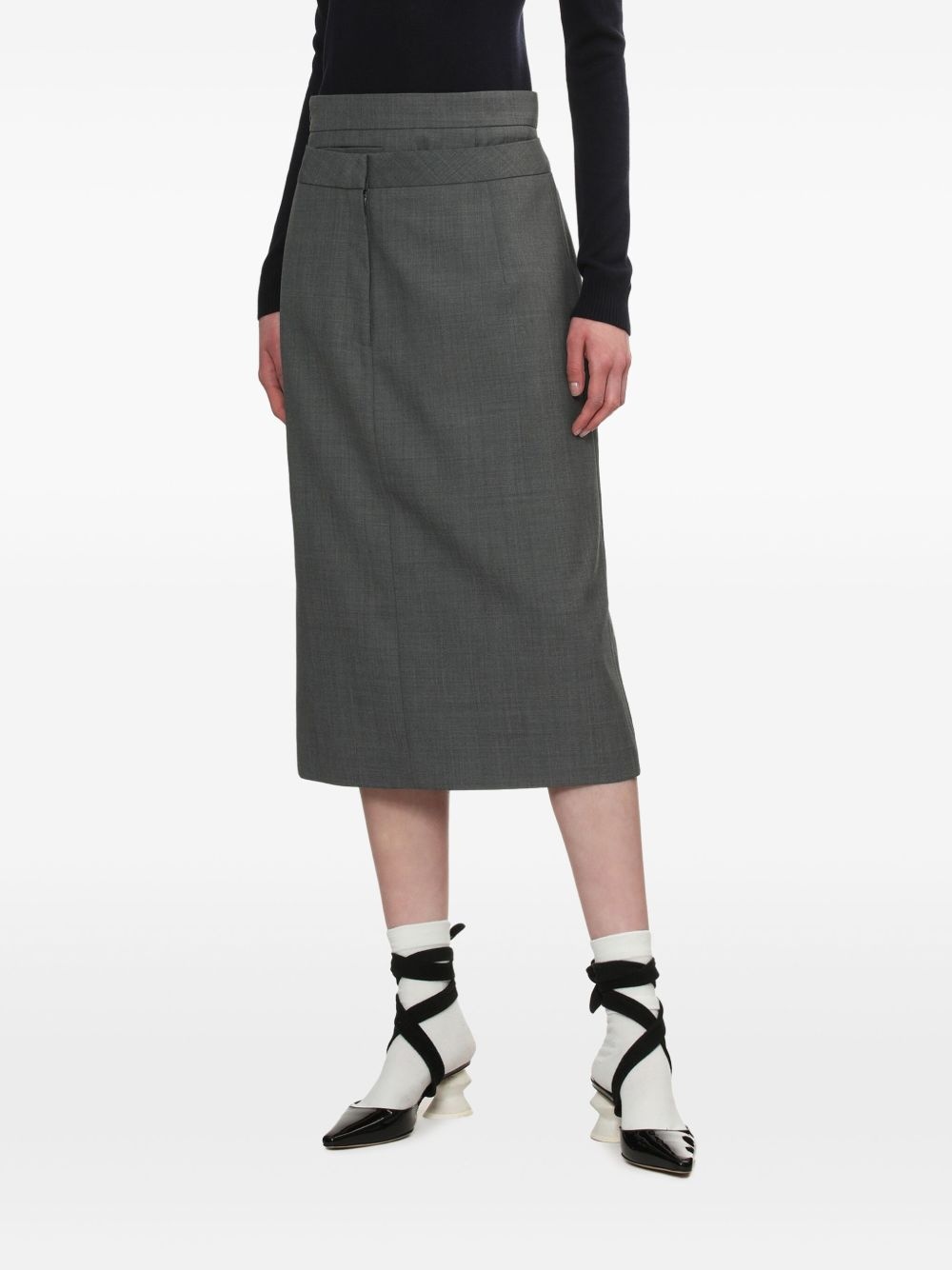 layered-details midi skirt - 3