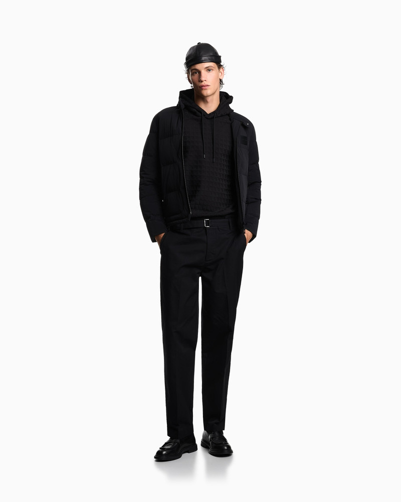ASV LYOCELL-BLEND JACQUARD JERSEY HOODED SWEATSHIRT WITH REPEATED EAGLE MOTIF 2