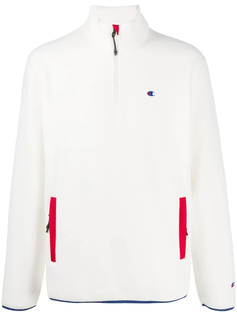 zipped embroidered logo jumper - 1