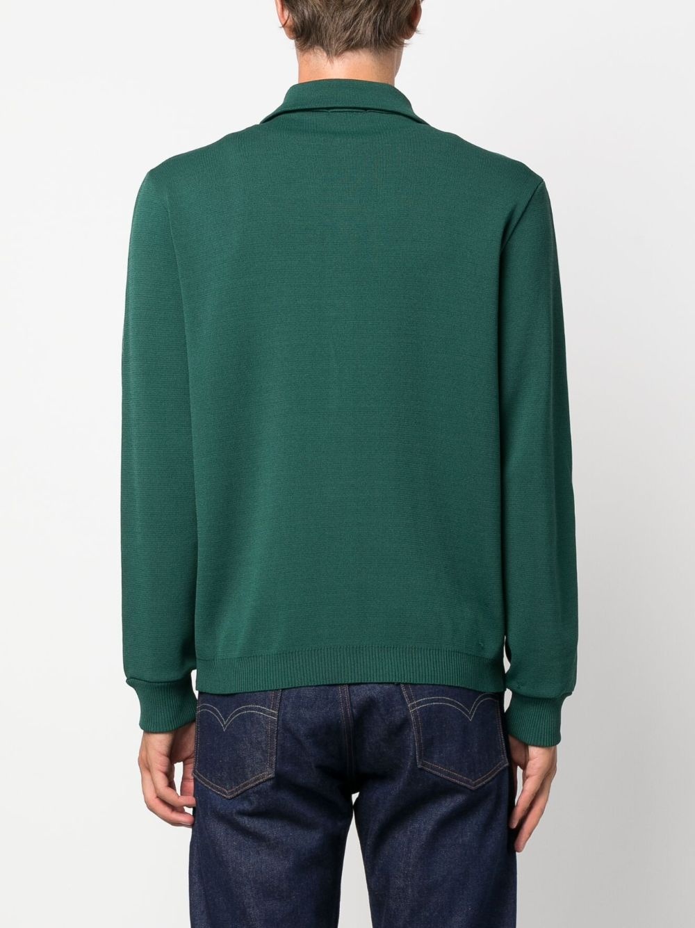 logo-embroidered shirt jacket - 4