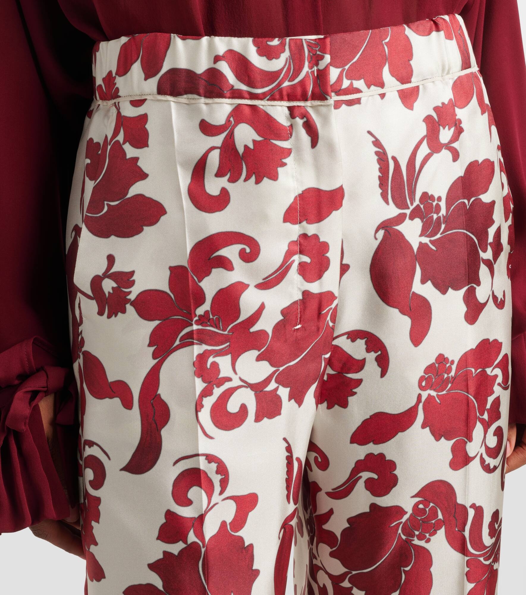 Leda printed silk wide-leg pants - 4