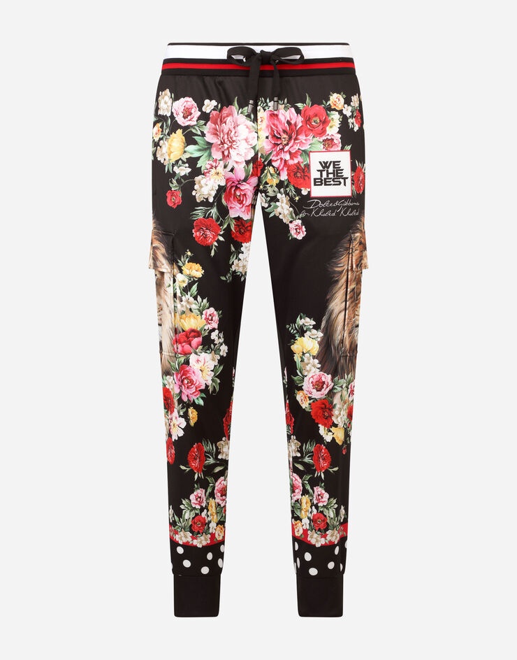 jogging pants with lion mix print - 1