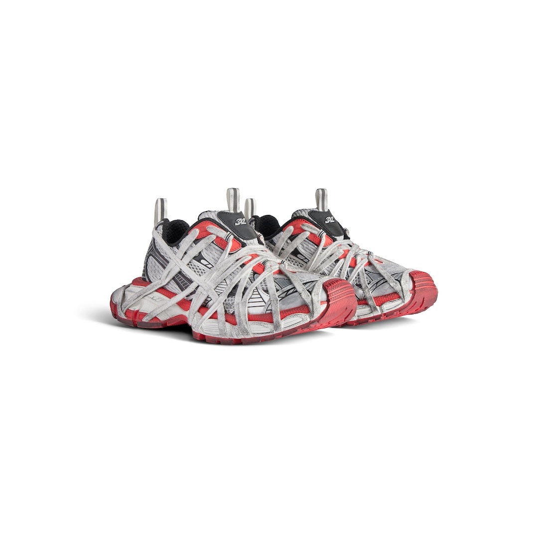 Men's 3xl Extreme Lace Sneaker in Grey/red/black/white - 2