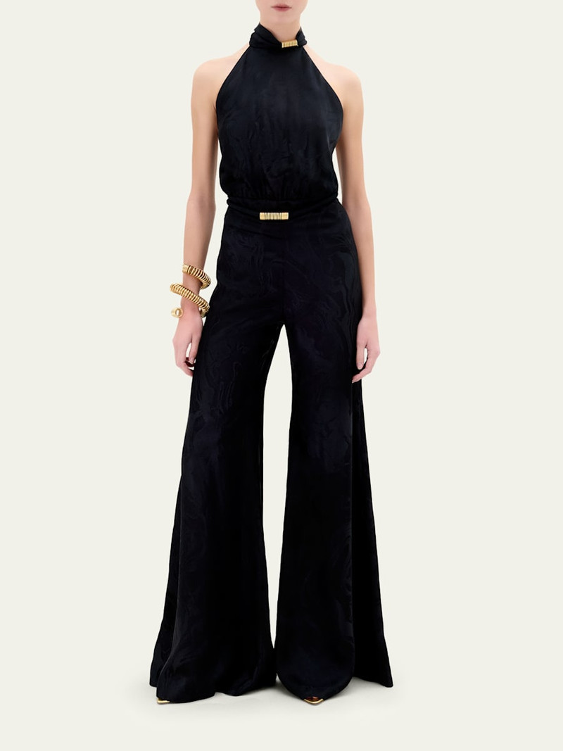 SILVIA TCHERASSI Enara Halter Flare Jumpsuit outlook