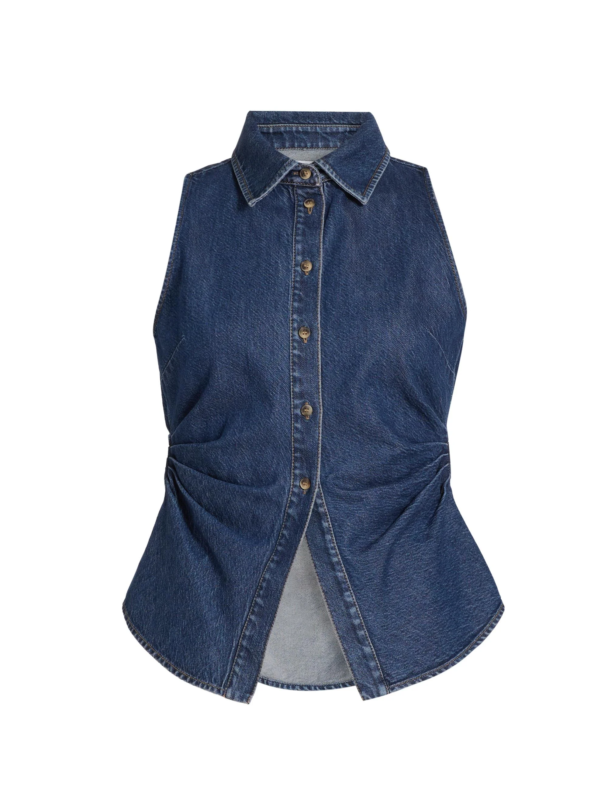 Women's Hanelle Sleeveless Denim Top - Classic Indigo Blue - 1