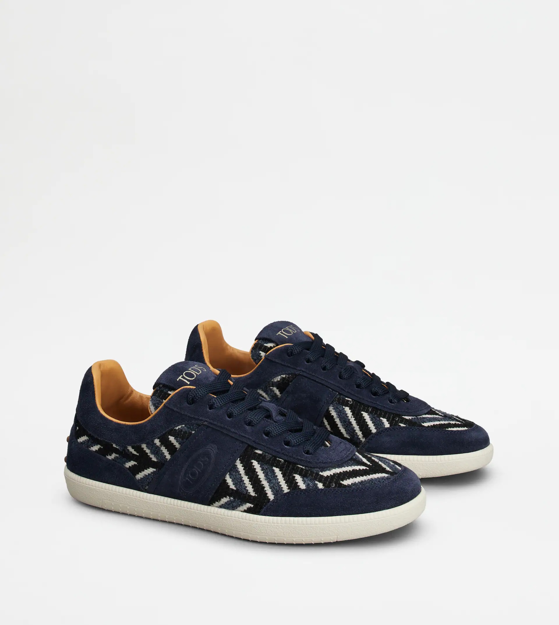 TOD'S TABS SNEAKERS IN SUEDE AND FABRIC - BLUE - 4