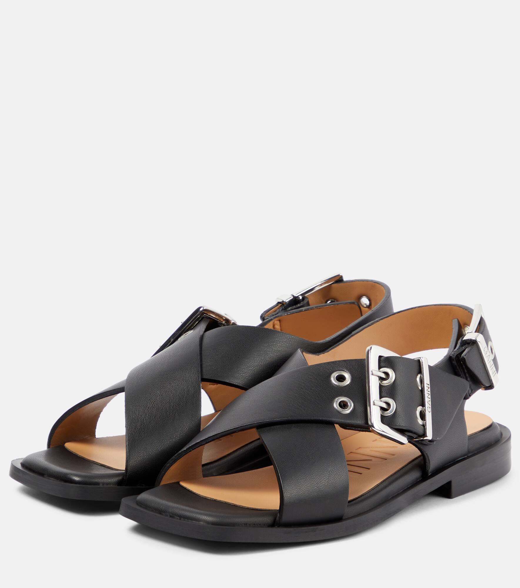 Faux leather Mary Jane sandals - 5