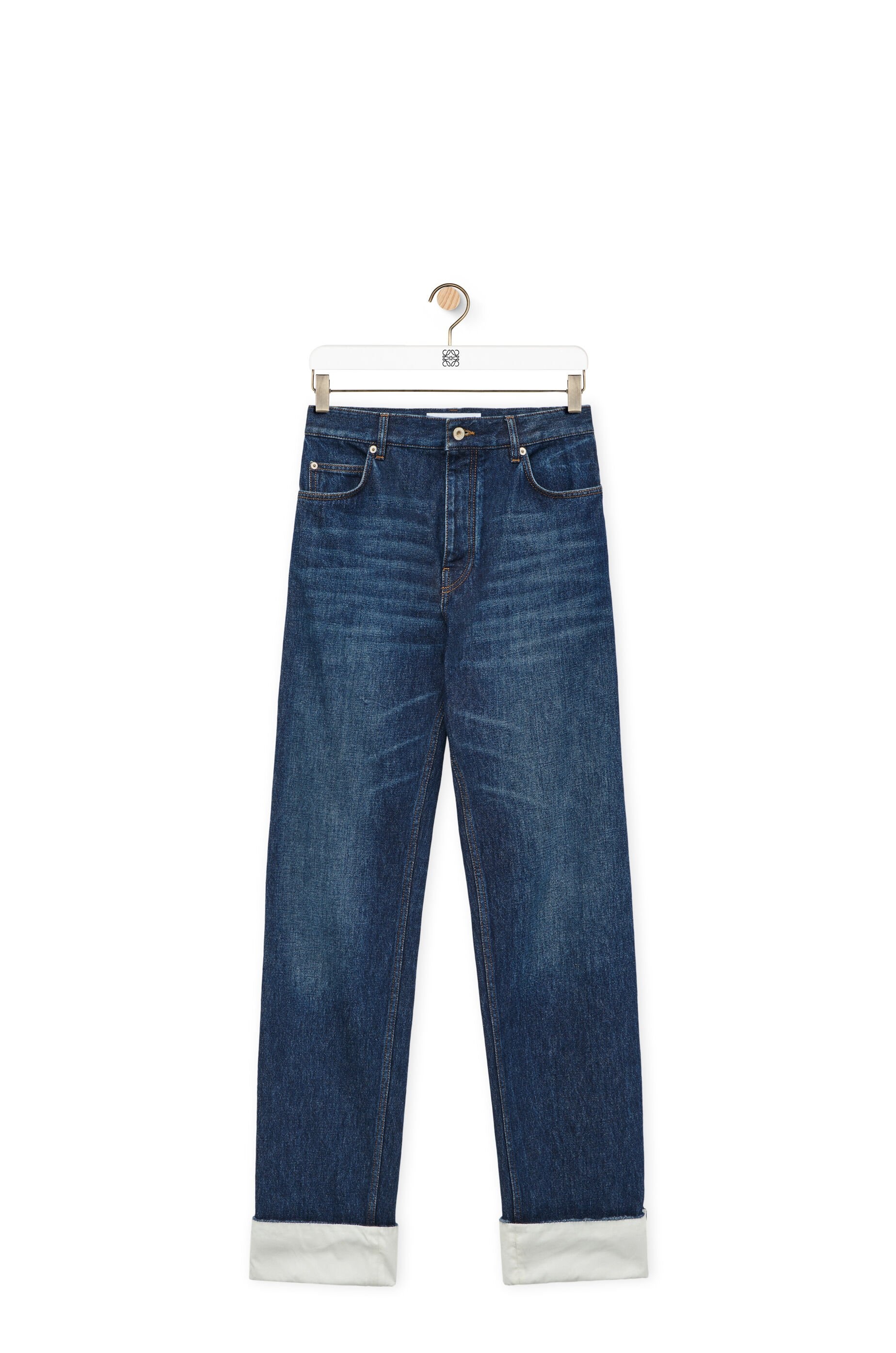 Fisherman turn-up jeans in denim - 1
