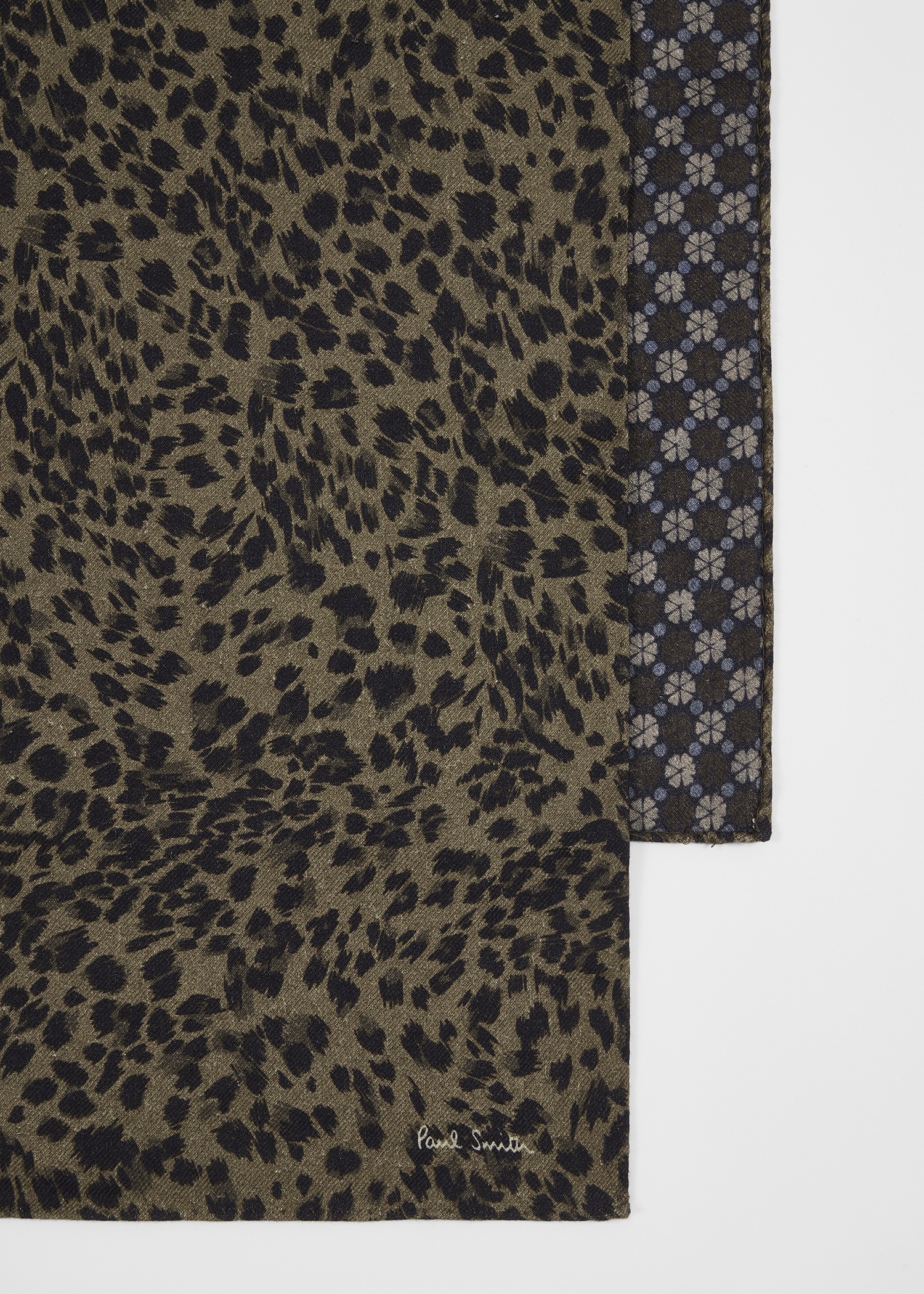 Brown Wool-Blend Leopard Scarf - 2