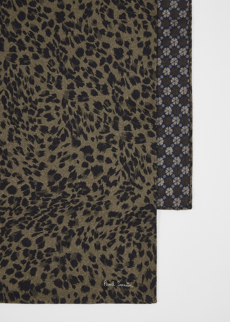 Paul Smith Brown Wool-Blend Leopard Scarf outlook