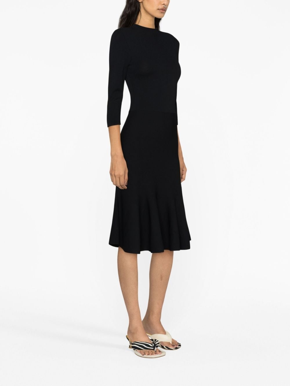 knitted midi flared dress - 3