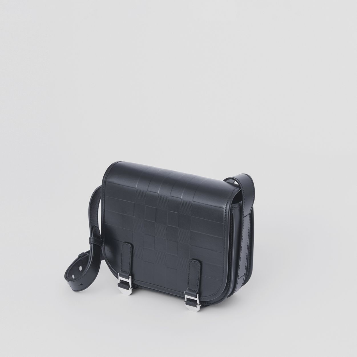 Embossed Check Messenger Bag - 4