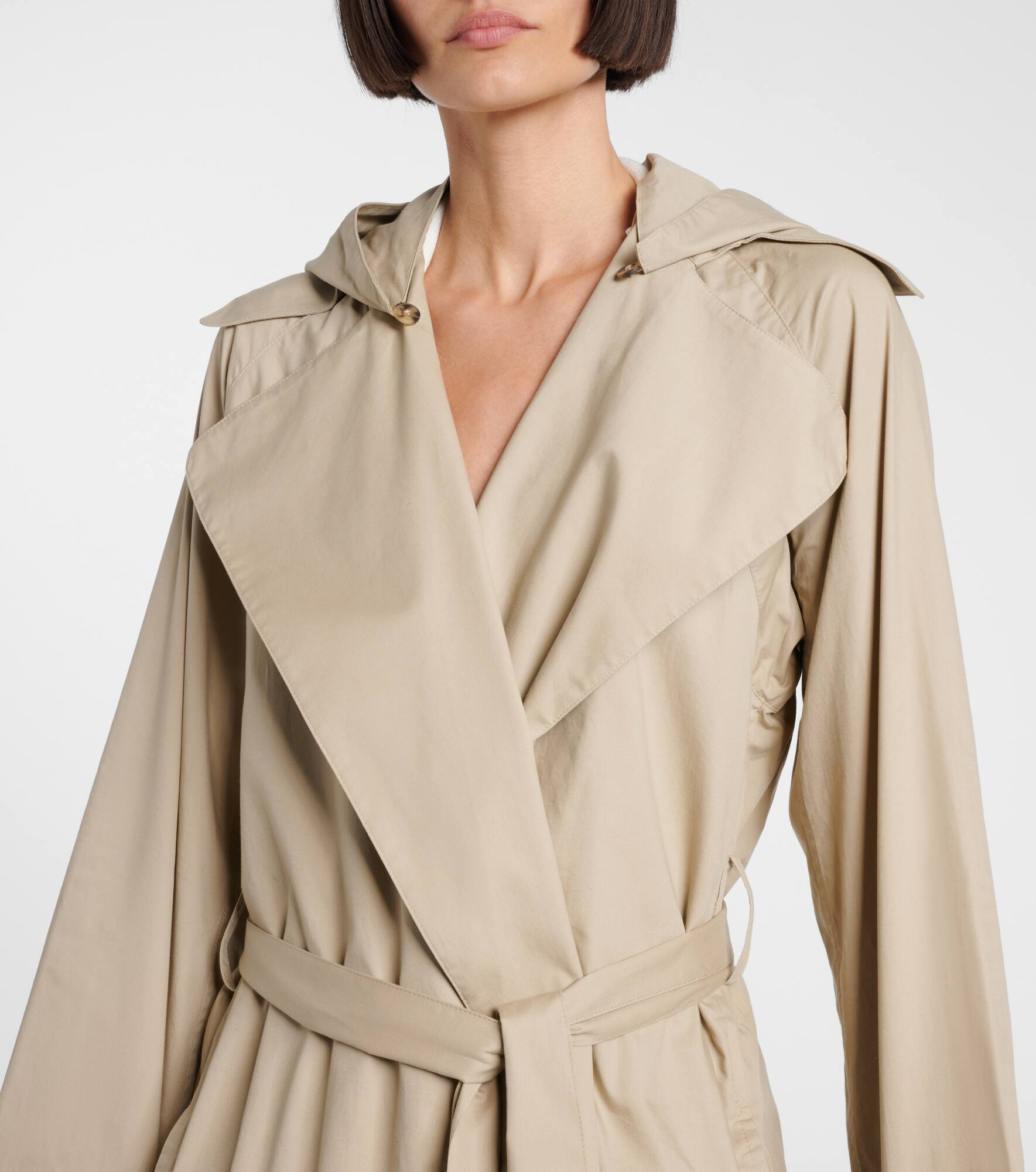 Cotton gabardine trench coat - 5