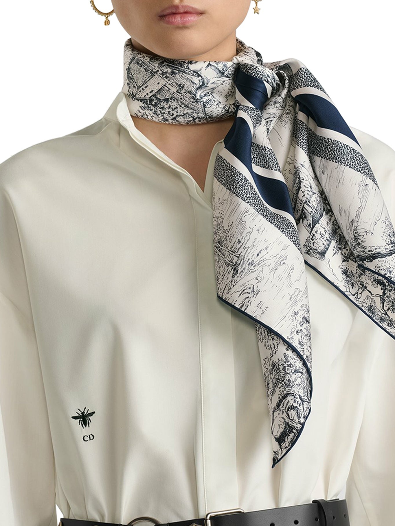 【日本未入荷！】Sjaal met Toile de Jouy Scotland-motief Dior Toile De Jouy Scotland 90 Square Scarf in Gray | Lyst