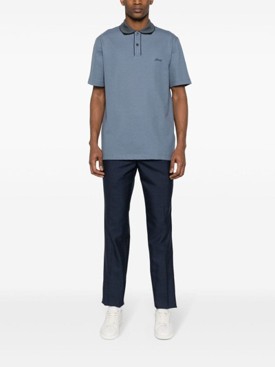 Brioni logo-embroidered cotton polo shirt outlook