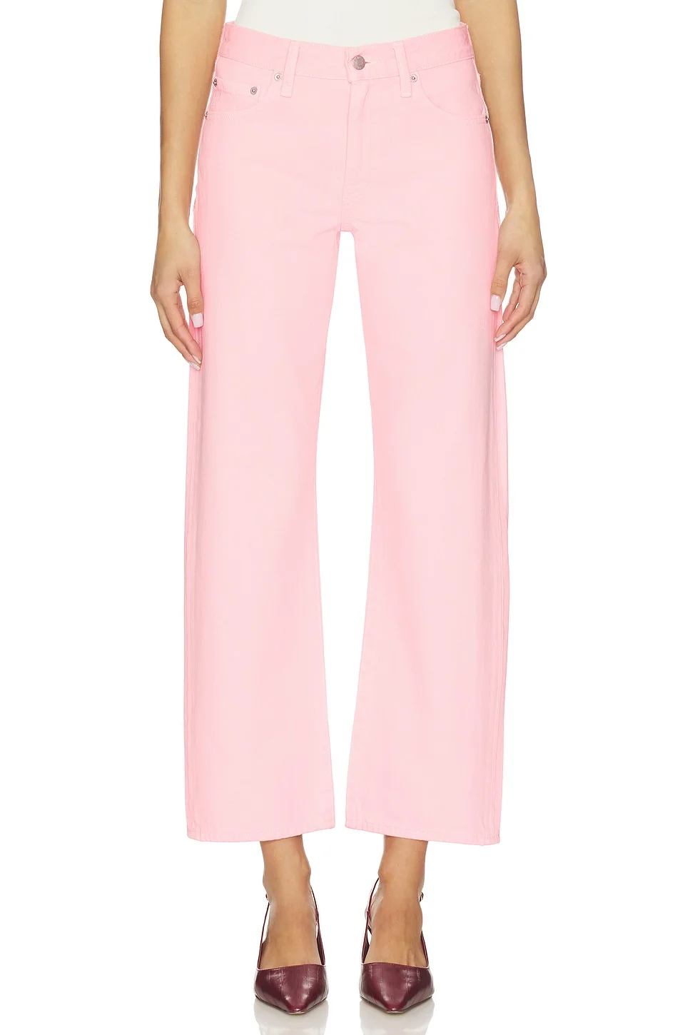 Lexi Mid Rise Bowed Straight Jeans - 1