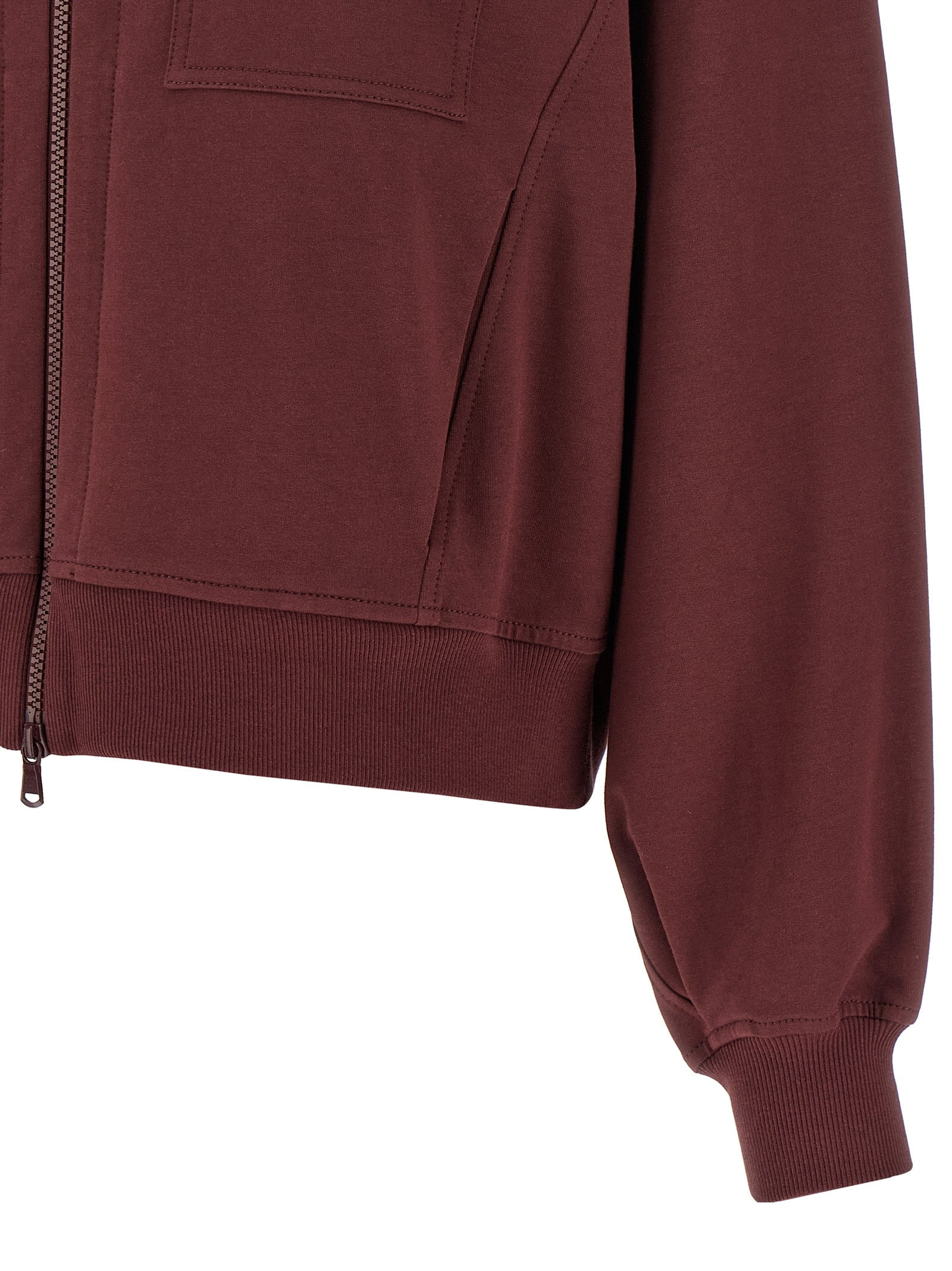 Shiny Flap Detail Sweatshirt Bordeaux - 4