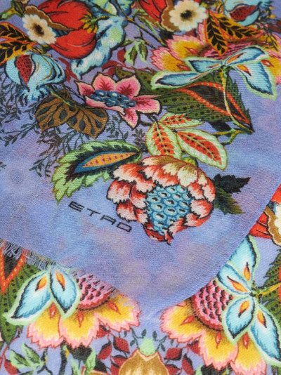 Etro Bouquet-print fringed scarf outlook