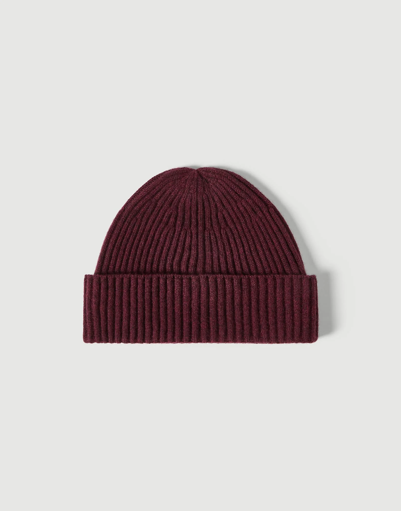 Cashmere English rib double knit beanie - 1