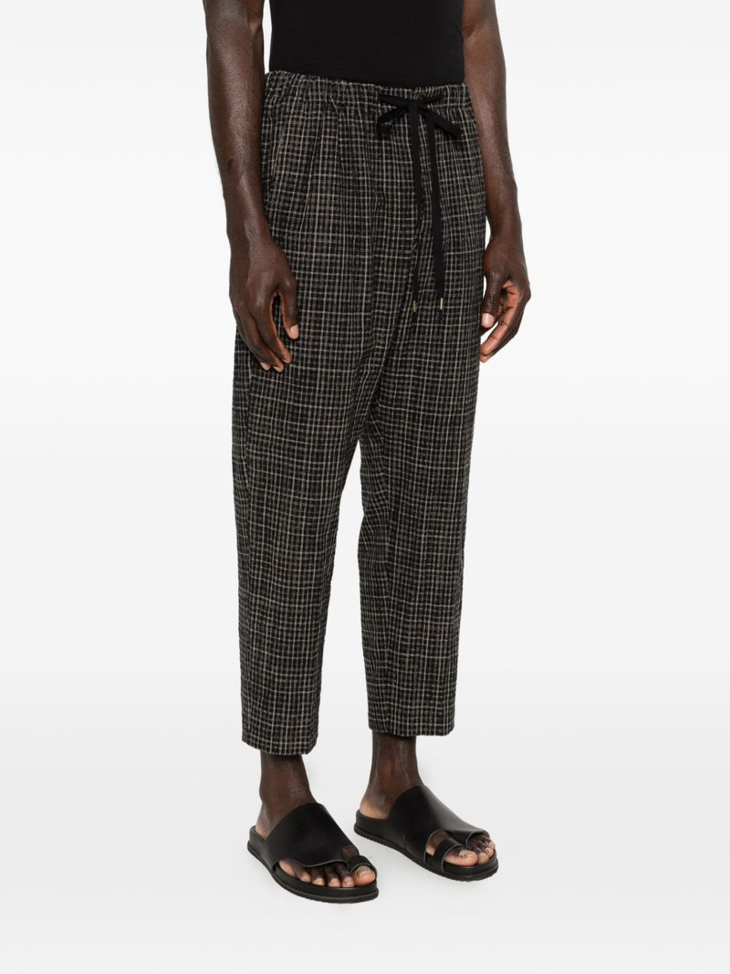 plaid drawstring-fastening trousers 3