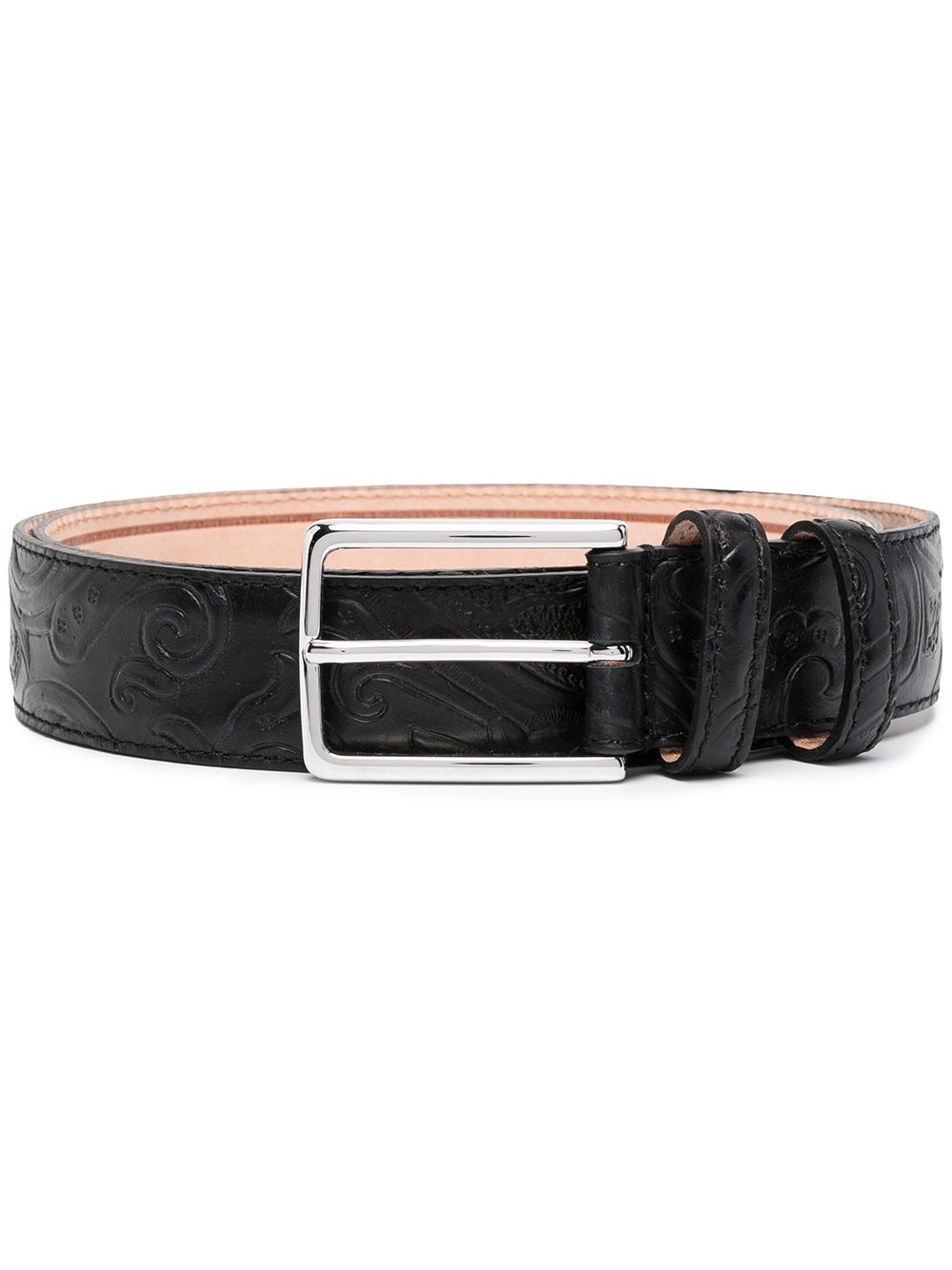 textured paisley-pattern belt - 1