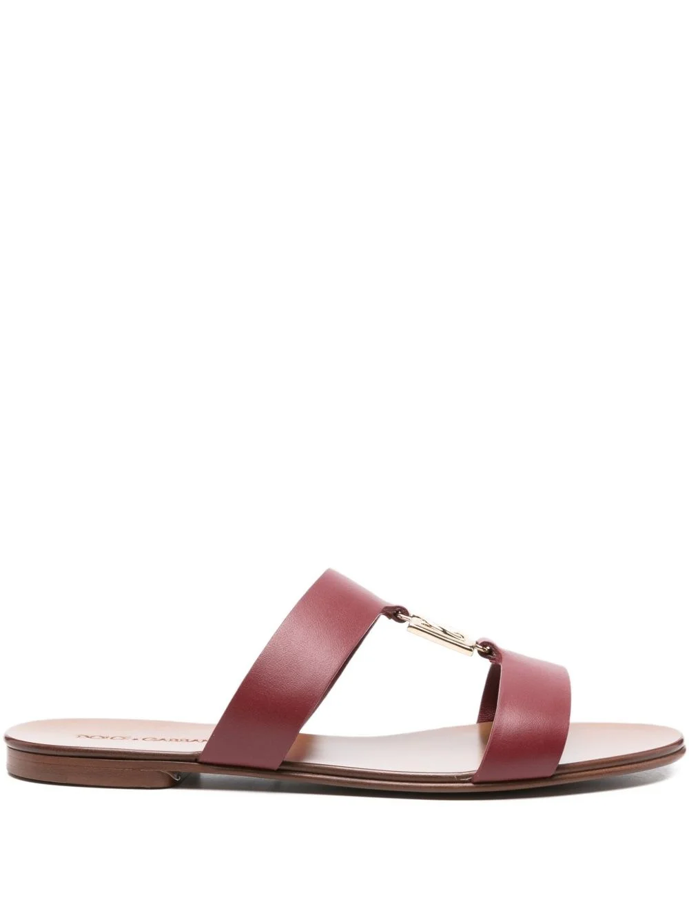 leather logo-plaque sandals - 1