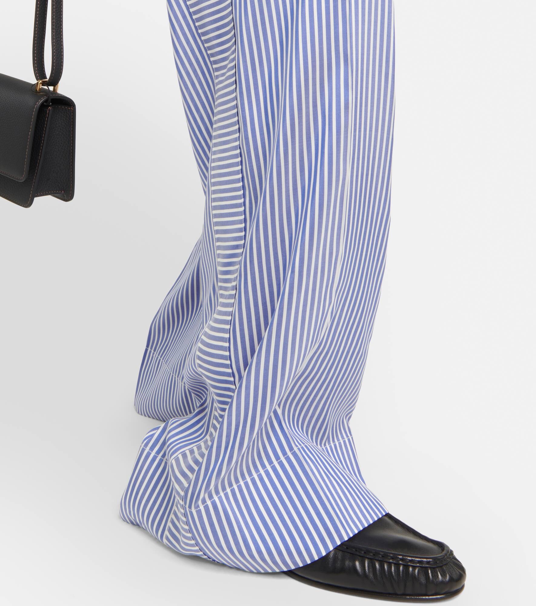 Striped high-rise silk wide-leg pants - 5