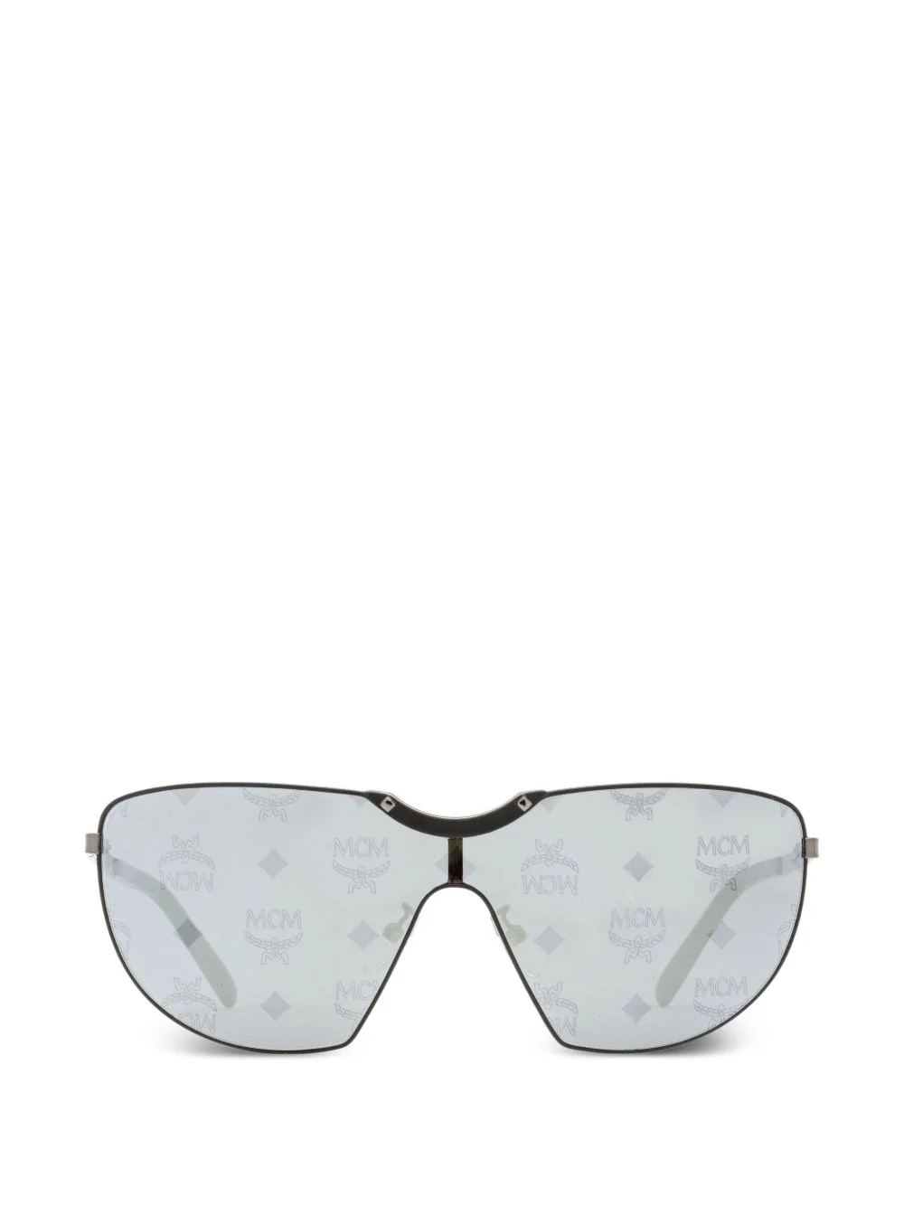 Monogram-print shield-frame sunglasses - 1