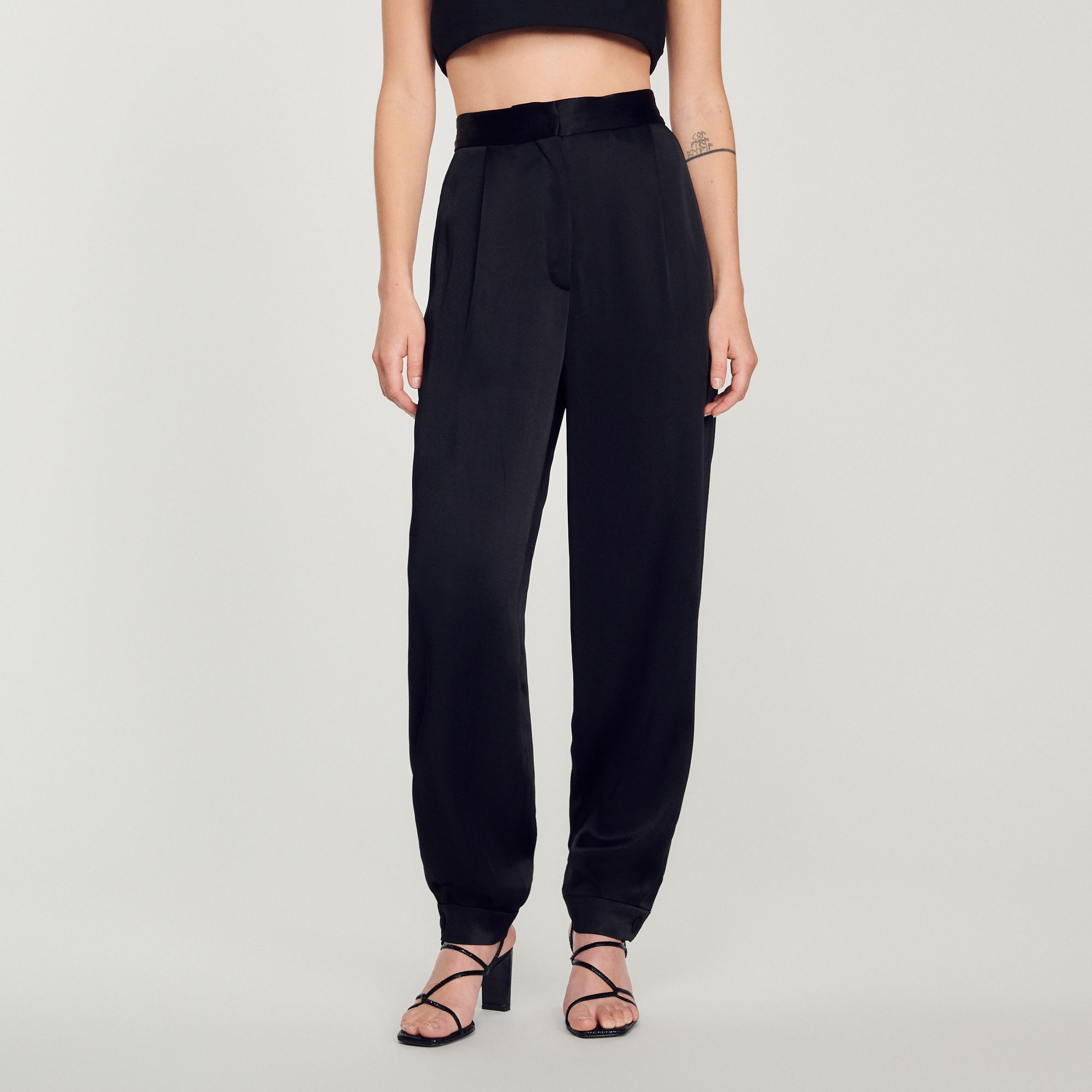 Satin pants with embellished detail - 2