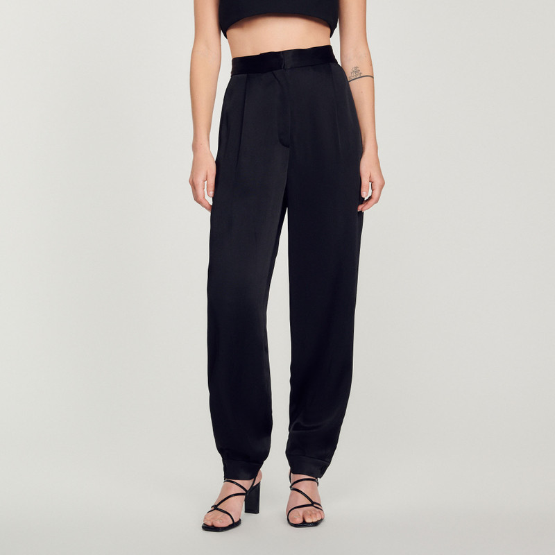 Sandro Satin pants with embellished detail outlook