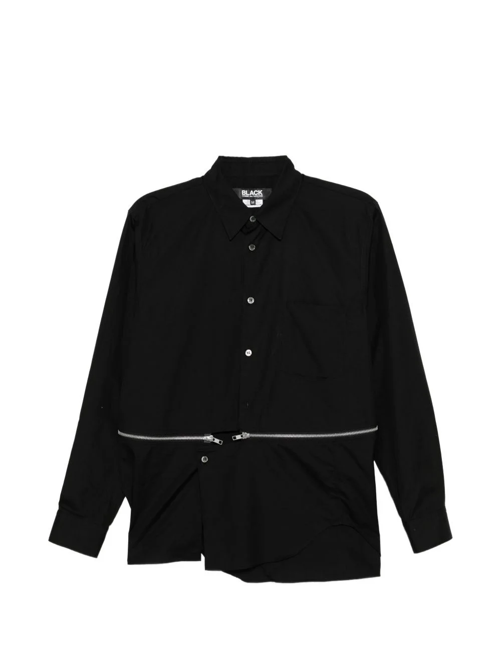 zip-detail cotton shirt - 1