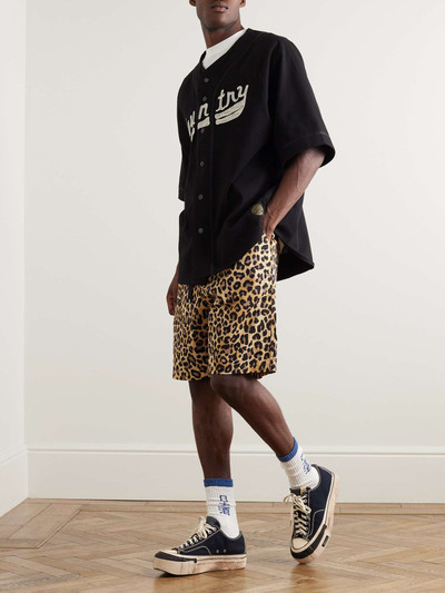 Kapital Wide-Leg Belted Leopard-Print Cotton-Gabardine Shorts outlook