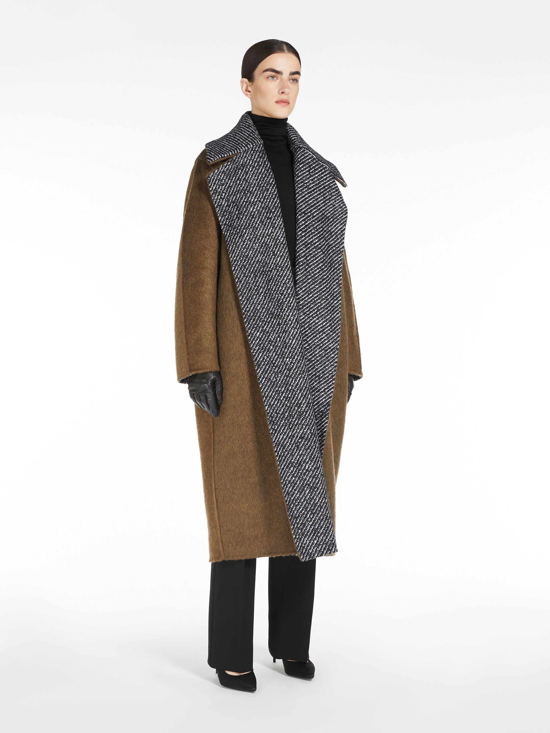 ALBINO Alpaca and wool tweed reversible coat - 5