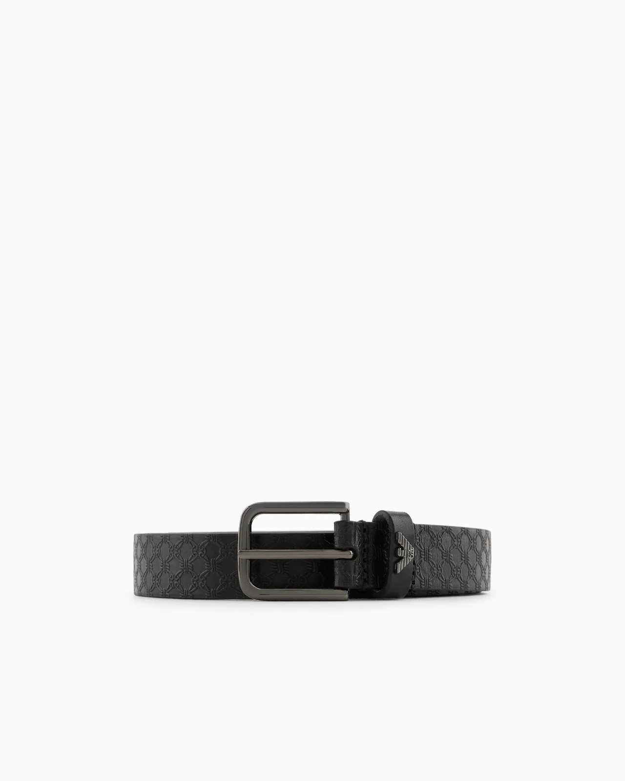 LEATHER BELT WITH ALL-OVER EMBOSSED PATTERN - 1