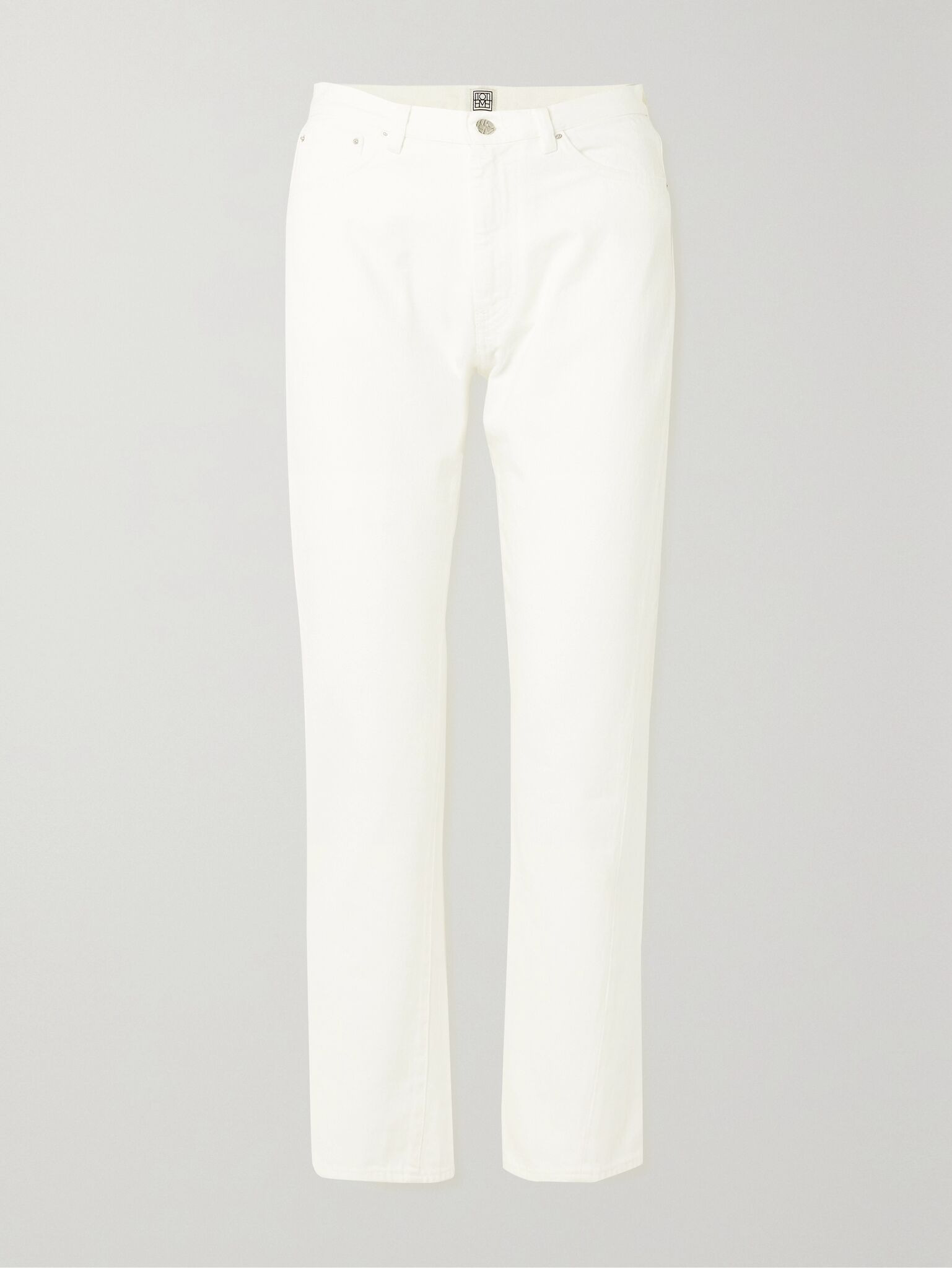 + NET SUSTAIN Twisted Seam high-rise straight-leg organic jeans Ecru - 1