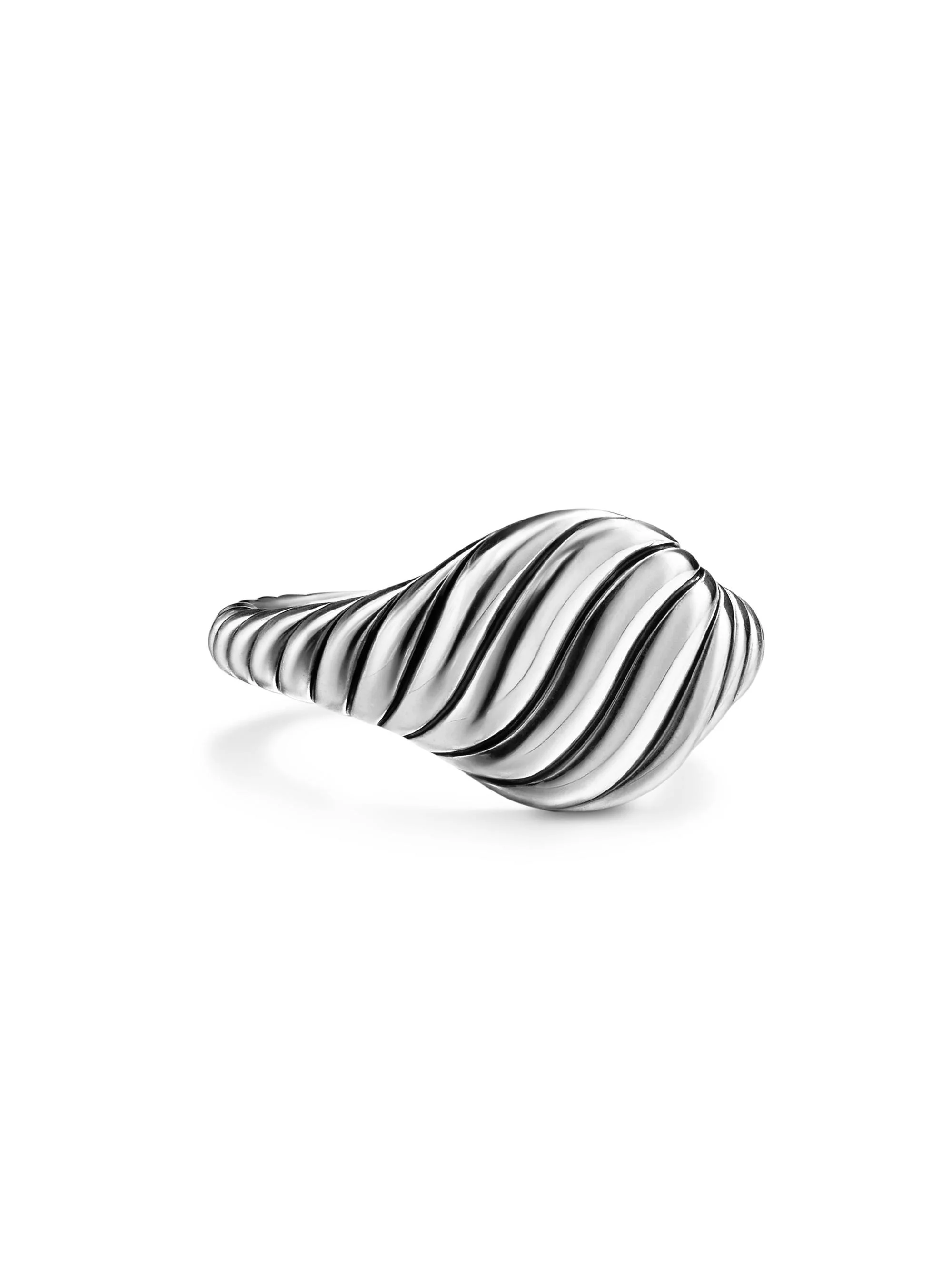 Women's Sculpted Cable Pinky Ring in Sterling Silver, 10MM - Silver - 1