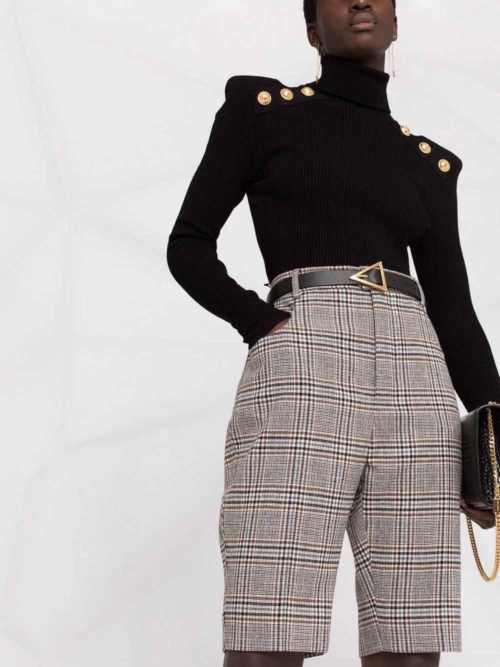 checked tailored shorts - 5